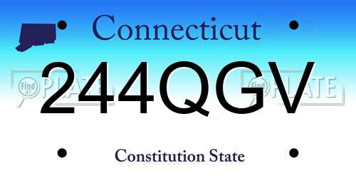 244QGV Connecticut License Plate