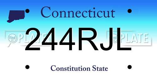 244RJL Connecticut License Plate