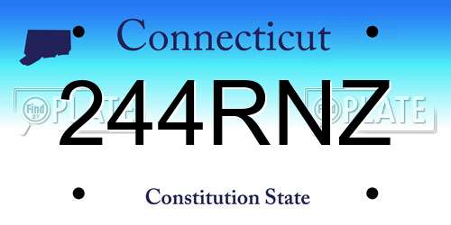 244RNZ Connecticut License Plate