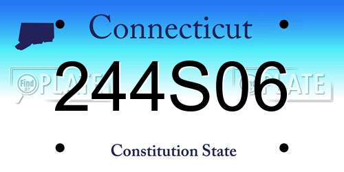 244S06 Connecticut License Plate