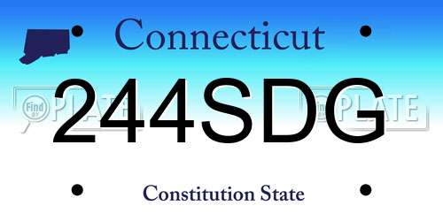 244SDG Connecticut License Plate