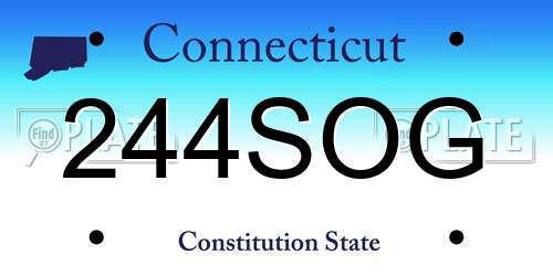 244SOG Connecticut License Plate