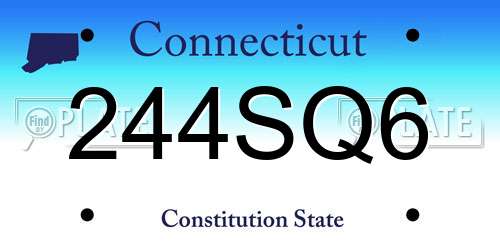244SQ6 Connecticut License Plate