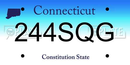 244SQG Connecticut License Plate