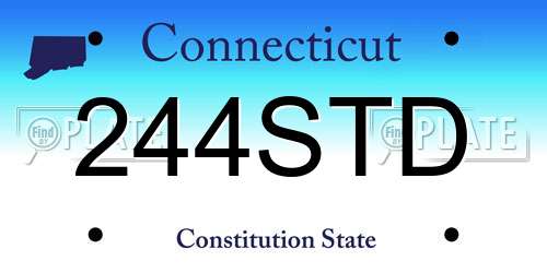 244STD Connecticut License Plate