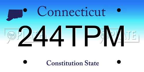 244TPM Connecticut License Plate