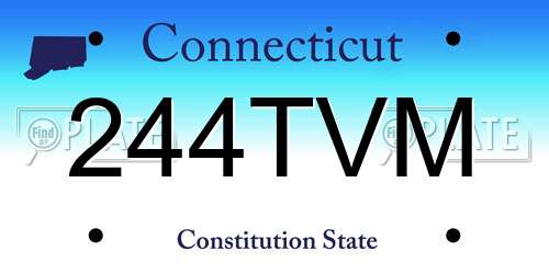244TVM Connecticut License Plate