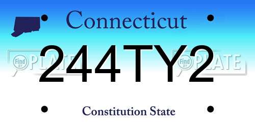 244TY2 Connecticut License Plate
