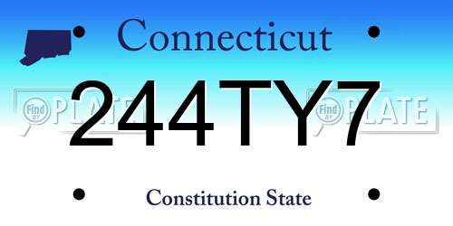 244TY7 Connecticut License Plate