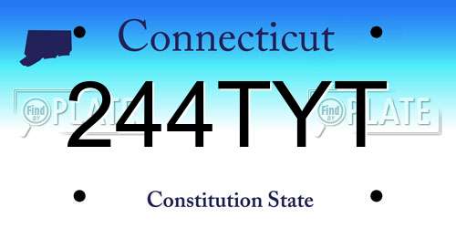 244TYT Connecticut License Plate