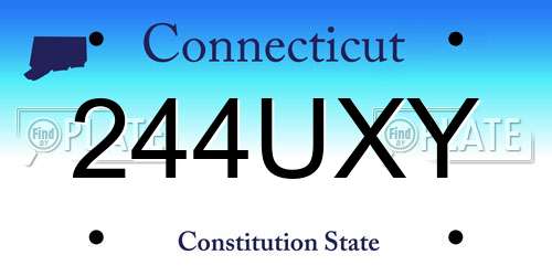 244UXY Connecticut License Plate