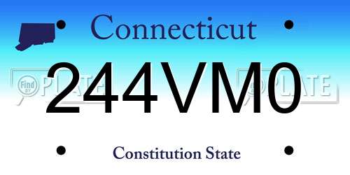 244VM0 Connecticut License Plate