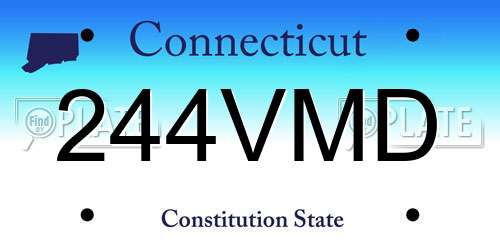244VMD Connecticut License Plate