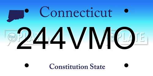 244VMO Connecticut License Plate