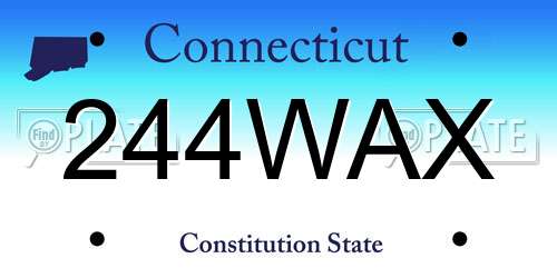 244WAX Connecticut License Plate