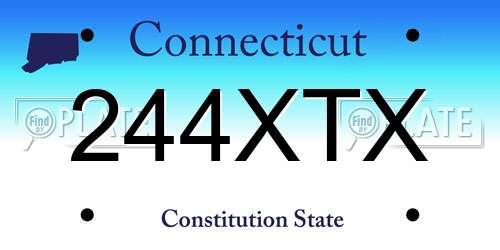 244XTX Connecticut License Plate