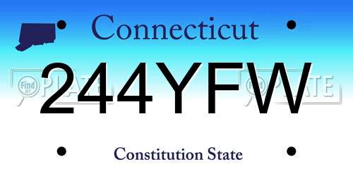 244YFW Connecticut License Plate