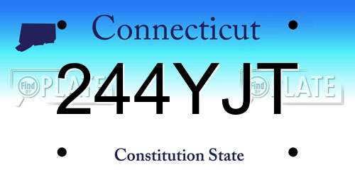 244YJT Connecticut License Plate