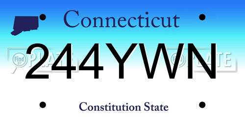 244YWN Connecticut License Plate