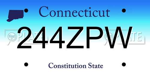 244ZPW Connecticut License Plate