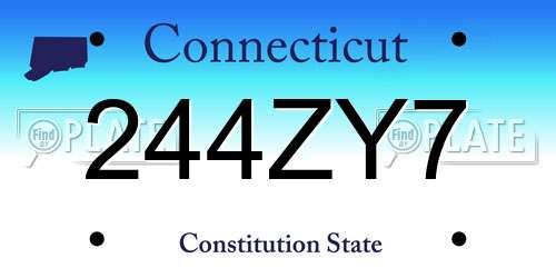 244ZY7 Connecticut License Plate