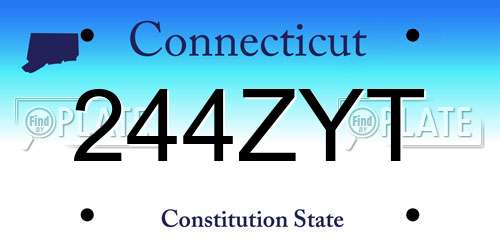 244ZYT Connecticut License Plate