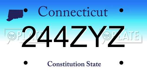 244ZYZ Connecticut License Plate
