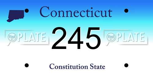 245 Connecticut License Plate