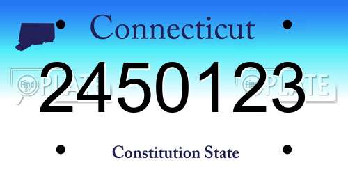 2450123 Connecticut License Plate