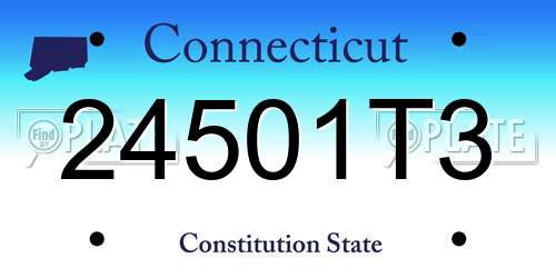 24501T3 Connecticut License Plate