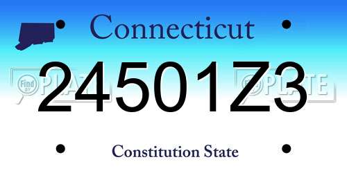 24501Z3 Connecticut License Plate