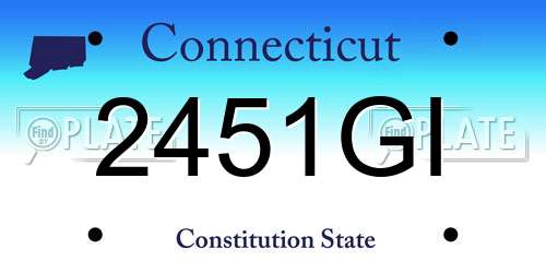 2451GI Connecticut License Plate