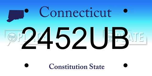 2452UB Connecticut License Plate