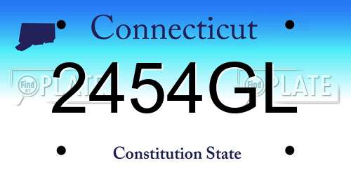2454GL Connecticut License Plate