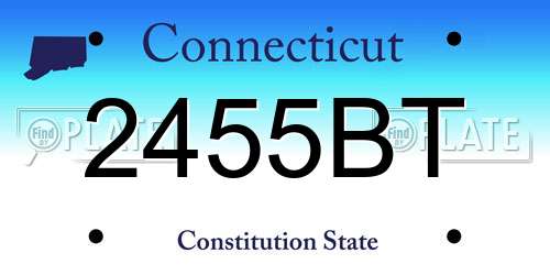 2455BT Connecticut License Plate