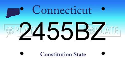2455BZ Connecticut License Plate