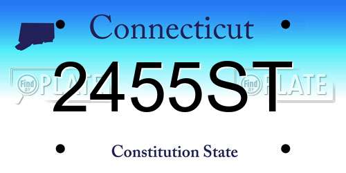2455ST Connecticut License Plate