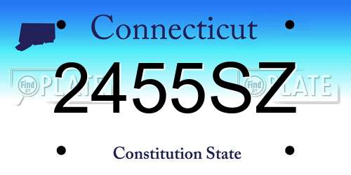 2455SZ Connecticut License Plate
