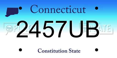 2457UB Connecticut License Plate