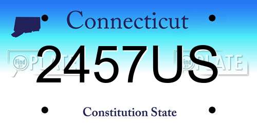 2457US Connecticut License Plate
