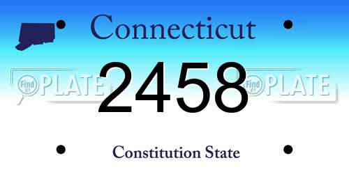 2458 Connecticut License Plate