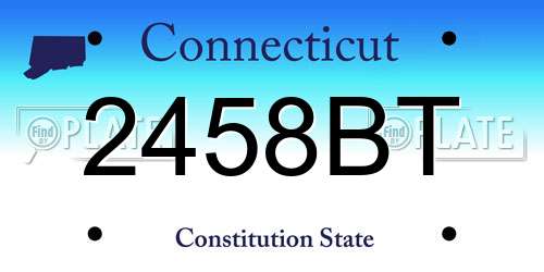 2458BT Connecticut License Plate