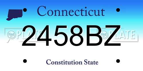 2458BZ Connecticut License Plate