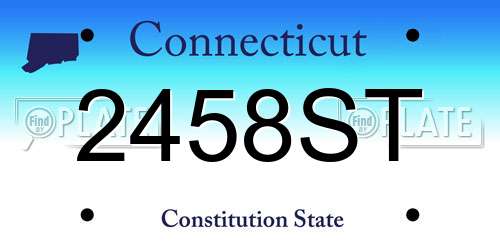 2458ST Connecticut License Plate