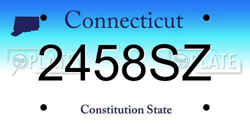 2458SZ Connecticut License Plate