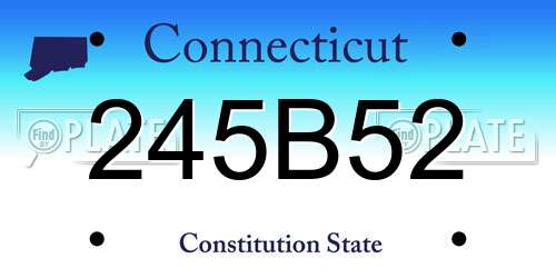 245B52 Connecticut License Plate