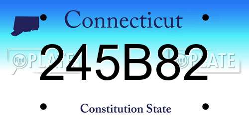 245B82 Connecticut License Plate