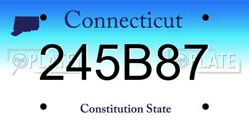245B87 Connecticut License Plate
