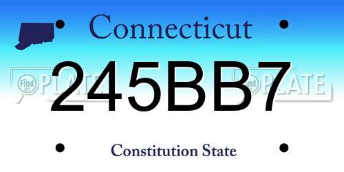 245BB7 Connecticut License Plate