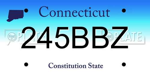 245BBZ Connecticut License Plate